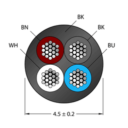 Thumbnail for CABLE4X0.34-XX-PUR-BK-500M/TXL